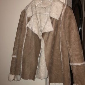 Faux suede and shearling coat